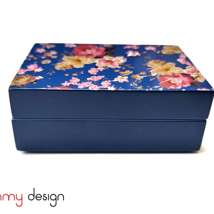 Rectangle lacquer business card box with Lily pattern 10*7*H4 cm